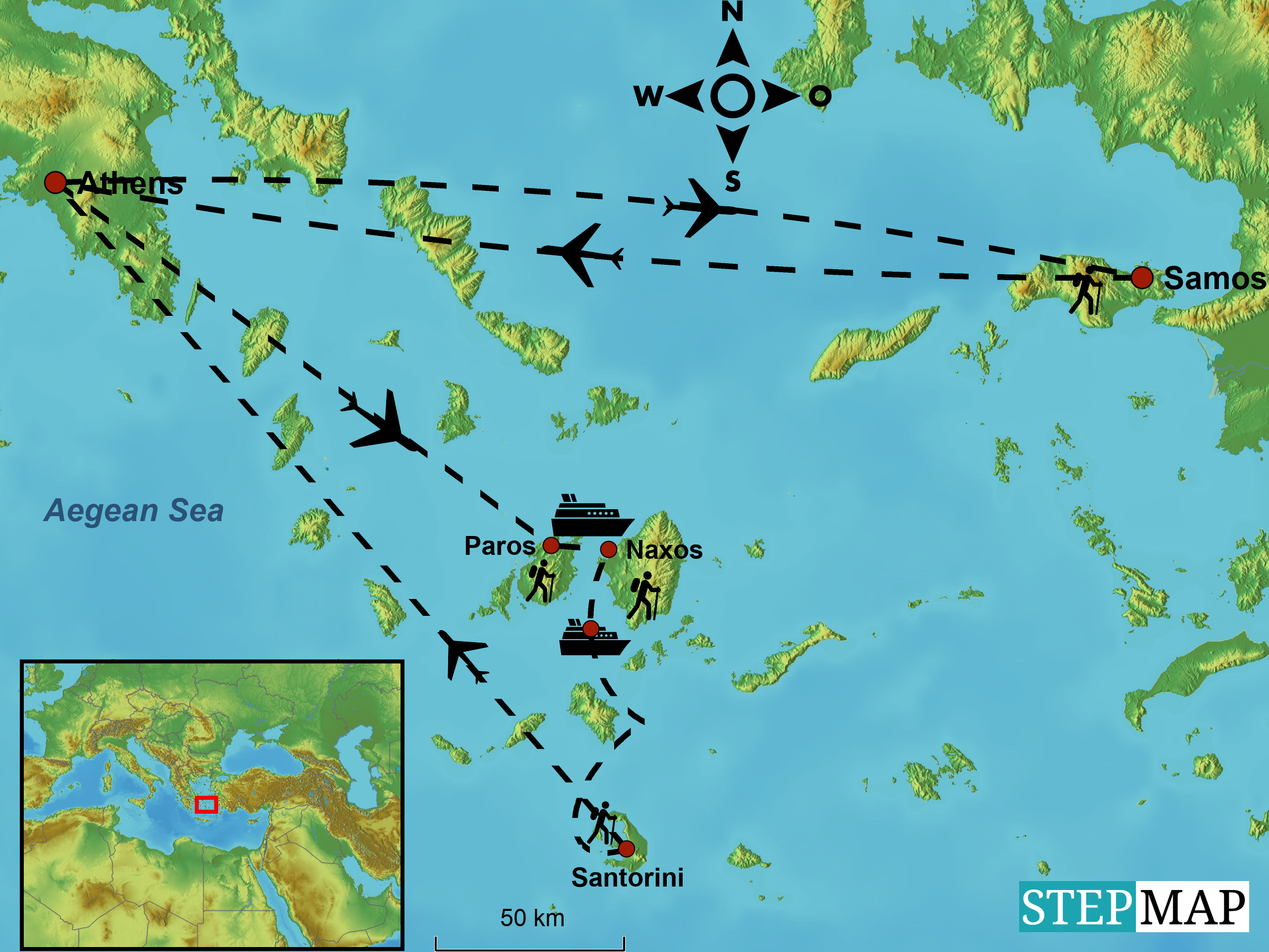 Greek island map