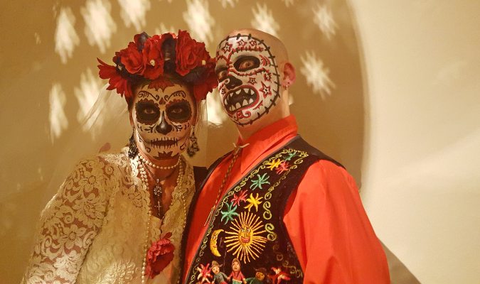 Couple with face paint